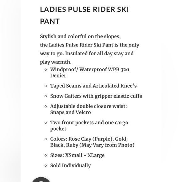Pulse Women’s Ski and Snowboard Pants - Picture 11 of 11